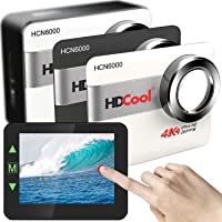 hdcool Acción Cámara Tocar la Pantalla 4 K Wi-Fi Action CAM 170 Grados Lente Ultra Gran Angular Impermeable Sports…